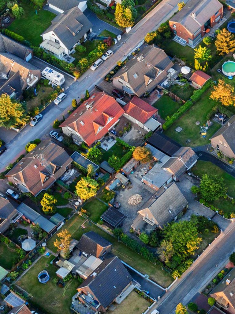 Residential Street Aerial View